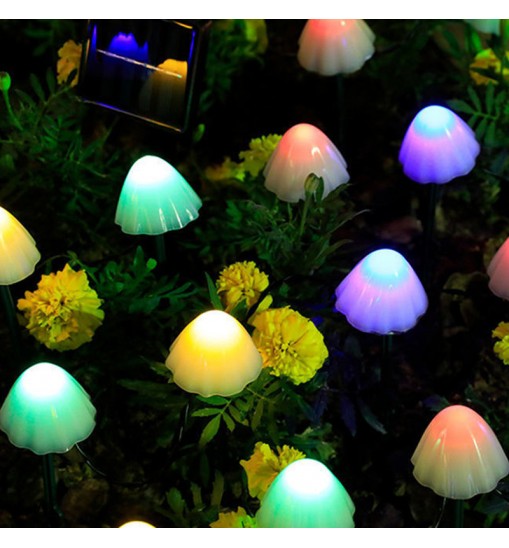 LED Outdoor Solar Garden Lights Waterproof Mushroom String Lawn Lamps Cute Fairy Light Landscape Lamp Path Yard Lawn Patio Decor