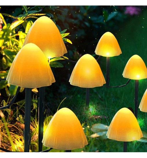 LED Outdoor Solar Garden Lights Waterproof Mushroom String Lawn Lamps Cute Fairy Light Landscape Lamp Path Yard Lawn Patio Decor