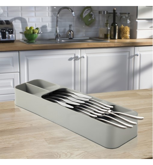 1pc Multifunctional Knife And Fork Compartment Storage Box; Cutlery Spoon Box Knife And Fork Divider Organizer; Kitchen Drawer Storage Box Tray; 5.5inch/4.3inch