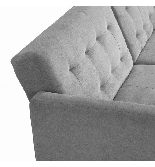 Sofa Bed Convertible Folding Light Grey Lounge Couch Loveseat Sleeper Sofa Armrests Living Room Bedroom Apartment Reading Room