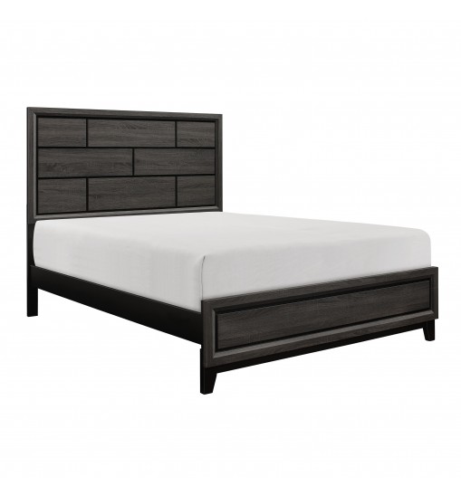 Modern Style Clean Line Design Gray Finish 1pc Eastern King Size Bed Contemporary Bedroom Furniture