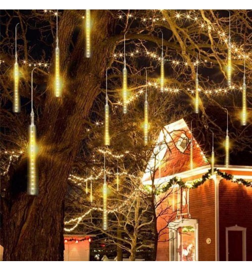 50cm Lights Meteor Shower Rain 10 Tube Xmas Snowfall Tree Outdoor Light