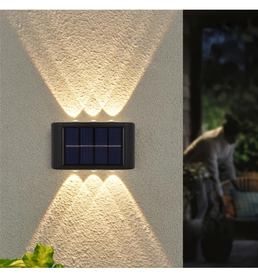 Waterproof Solar Wall Light - 6 LED Outdoor Decorative Lights for Courtyard; Street; Landscape; Garden