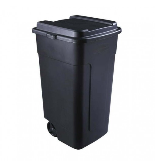 Black Roughneck Wheeled Plastic Garage Trash Can, 50 Gallon