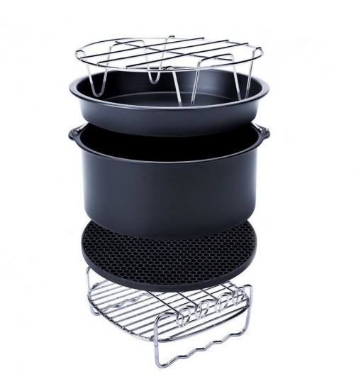 Kitchen Cooking Tool 10Pcs Accessory Baking Basket Pizza Plate Grill Pot For Airfryer 3.2-5.8QT