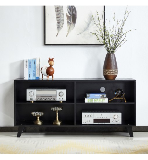 52" Wood TV Stand Console - Black