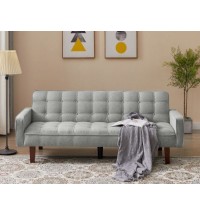 Solid Color Tufetd Sofa Save Space for Living Room