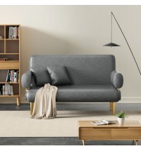 Sofa Bed, Convertible Sleeper Sofa, Couch, Double Chaise Sofa,Loveseat, Sofa Chair,with Tapered Legs, 1000lb Weight Capacity, Integrated Sofa, Small Couches for Living Room, Grey