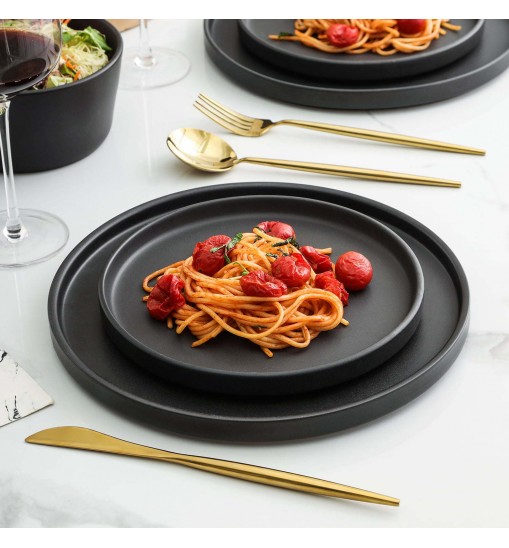 Cecile Stoneware 12-Piece Round Dinnerware Set,