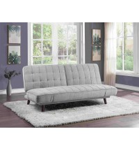 Elegant Three-in-One Lounger Sofa Sleeper Silver-Gray Chenille Fabric Upholstered Attached Cushions Adjustable Arms Casual Living Room Furniture