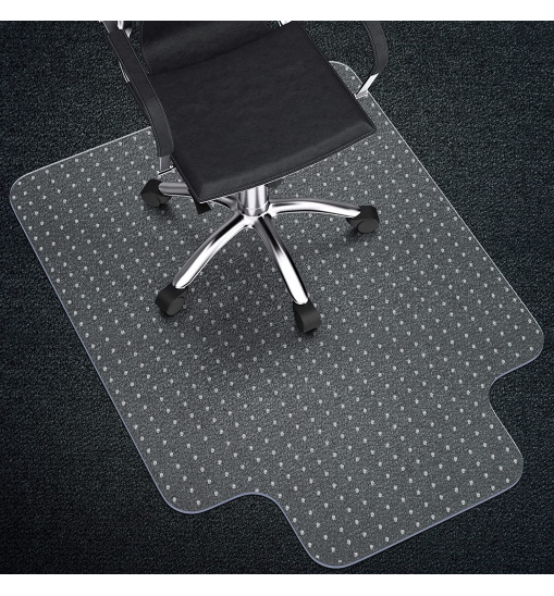 48"x36" Clear Rectangle Chair Mat With Lip For Carpet, Odorless, BPA and Phthalate Free