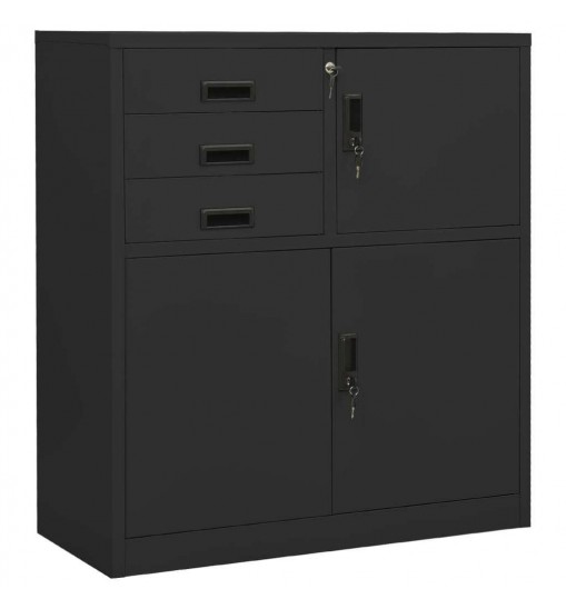 Office Cabinet Anthracite 35.4"x15.7"x40.2" Steel