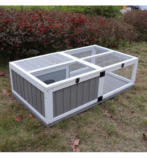 Tortoise Habitat Wooden Tortoise House w/Removable Waterproof Tray Indoor Turtle Enclosure for Small Animals Outdoor Wooden Reptile Cage