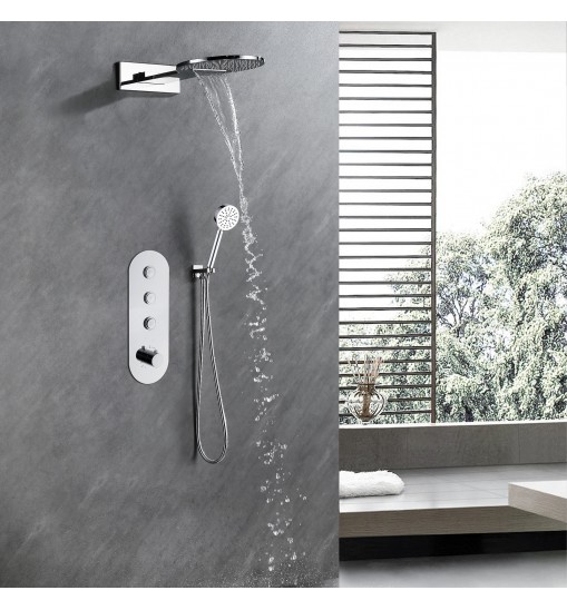 2-Handle 2-Spray High Pressure Shower Faucet in Polished Chrome (Valve Included)