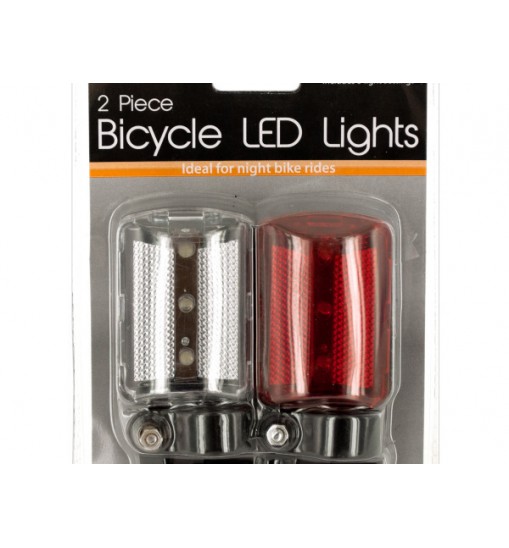 Case of 12 - Bicycle LED Lights Set