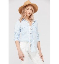 Women's Lace Up Blouse Top