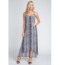 Women's Snakeskin Print Maxi Tank Dress