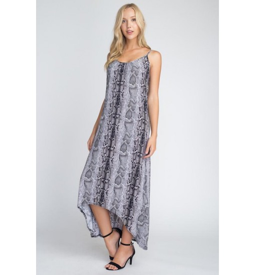 Women's Snakeskin Print Maxi Tank Dress