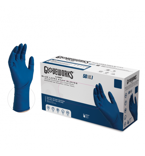 L GlovePlus HD P/F Extra Long Latex Gloves