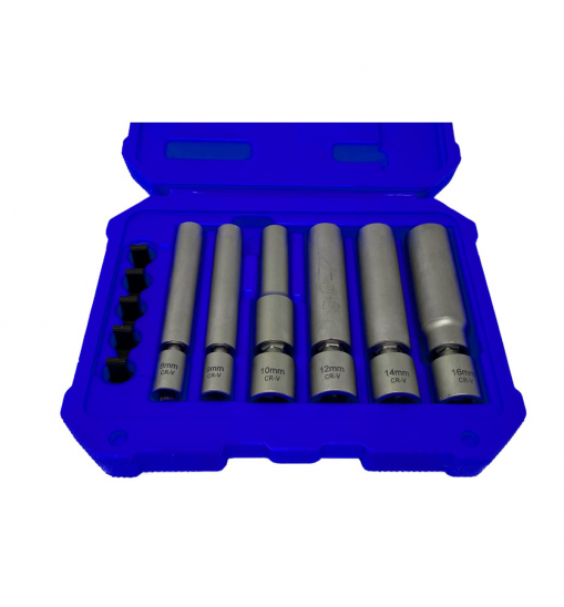 6 Pc. Spark Plug & Glow Plug Socket Set