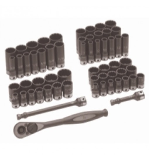 3/8" Dr. 59pc Fract. & Metric Duo-Socket Set - 12