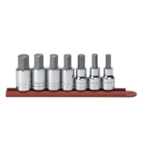 7pc 1/2" drive sae hex bit socket set