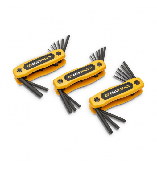 25pc sae/metric torx folding hex key set