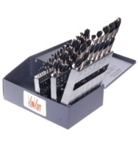 KnKut 29 Piece Jobber Length Drill Bit Set 1/16"-1/2" by 64ths 3/8" Reduced Shank