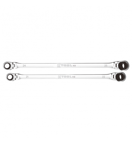 2pc 120 Tooth Double Flex Ratcheting Wrench Set