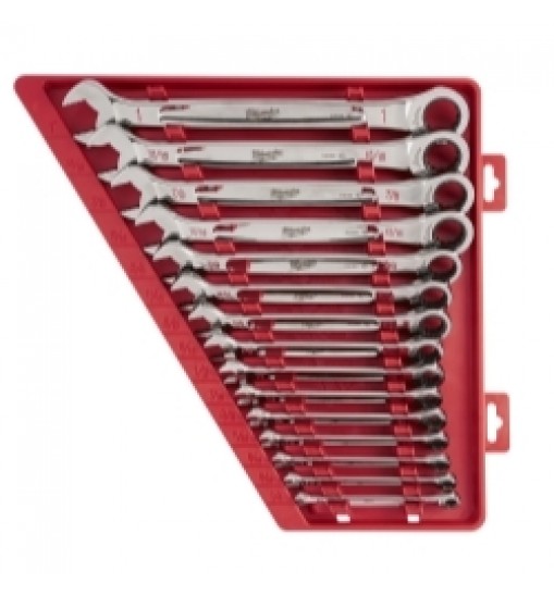 15-pc ratcheting combi wrench set sae max bite open-end grip