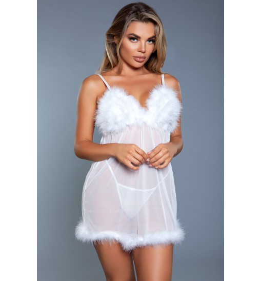 2076 Farah Babydoll White