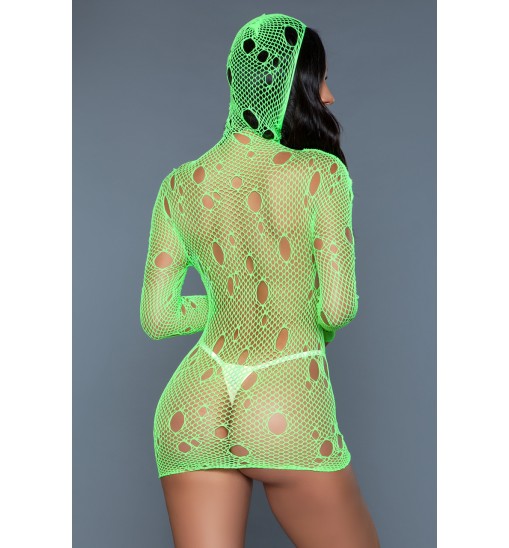 2157 Hooked on You Minidress Neon Green