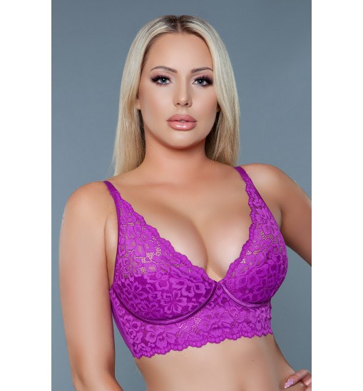 2217 V Neck Bralette Magenta