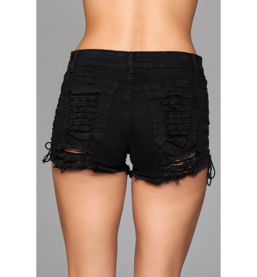 J5BK Looped In Distressed Shorts - Black