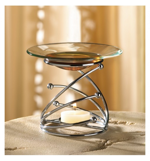 Silver Swirl Design Oil Warmer