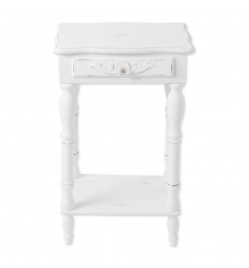 Carved White Side Table