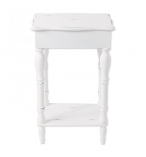 Carved White Side Table