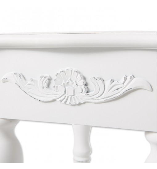 Carved White Side Table