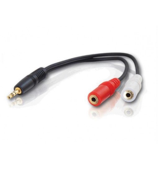 6in value seriesandtrade; one 3.5mm stereo male to two 3.5mm stereo female y-cab