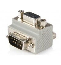 This right angle db9 to db9 serial cable adapter features a right angled db9 mal