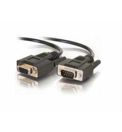 1ft db9 m/f serial rs232 extension cable - black