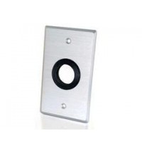 Single gang 1in grommet wall plate - brushed aluminum