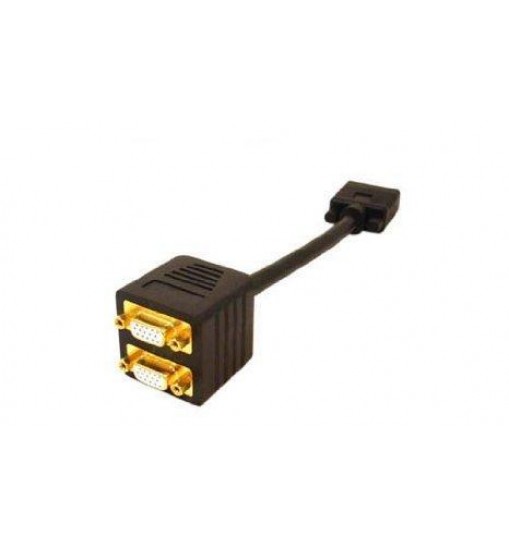 Addon 20.00cm (8.00in) vga male to female black splitter cable