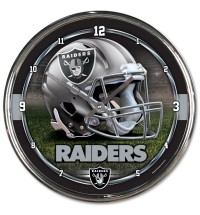 Las Vegas Raiders Round Chrome Wall Clock